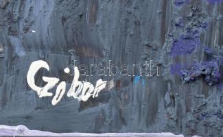 Czibor Ildikó (1969- ): Lila pörgés. Akril, farost, jelzett, hátoldalán autográf felirattal, 70x50 c...