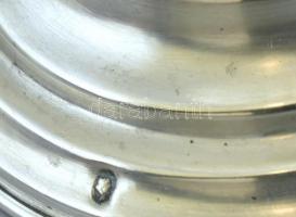 Ezüst (Ag) talpú, nagyméretű, kristály váza. Jelzett, mini csorbák. m:19 cm