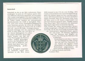 Niue 1991. 5$ "100 éves a kosárlabda" érmés, bélyeges borítékon T:BU