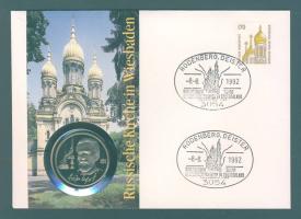 Szovjetunió 1990. 1R "Anton Csehov" érmés, bélyeges borítékon T:PP