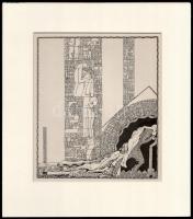 Kozma Lajos (1884-1948): Élet. Cinkográfia, papír, jelzés nélkül, paszpartuban, 19,5×16,5 cm