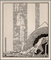 Kozma Lajos (1884-1948): Élet. Cinkográfia, papír, jelzés nélkül, paszpartuban, 19,5×16,5 cm