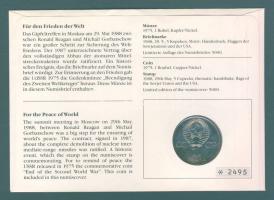 Szovjetunió 1975. 1R "II. Világháború 30. évforduló" érmés, bélyeges borítékon T:PL