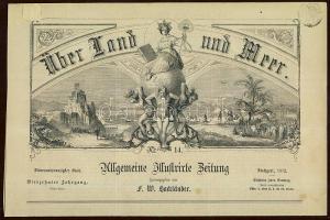 1871 Über land und Meer újság címlapja 32 kr újságszignettával és szép metszekkel/ Cover of the ÜLM magasine with e32 kr signetta and nice engravings