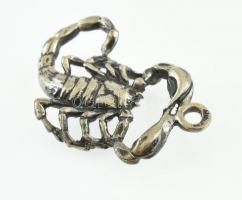 Ezüst (Ag) skorpió medál, jelzett, 3,5x2,5 cm, 10 g