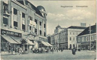 1917 Nagykanizsa, Várospalota, Singer József és Társa, Weiszfeld és Fischer, Grünfeld üzlete, Központi szálloda és étterem