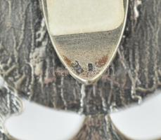 Ezüst (Ag) I. Ferenc talléros dísz függőkkel, csíptetővel, jelzett, 7x5,5 cm, 55 g