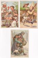 3 db RÉGI Márton L.-féle Cserkészlevelezőlapok Kiadóhivatal képeslap Márton L. szignóval / 3 pre-1945 Hungarian scout art postcards
