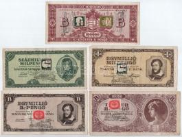 1930-1946. 34db-os vegyes Pengő bankjegytétel, közte 5db bankjegy "100 éves a Magyar Vasút - Vá...