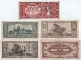 1930-1946. 34db-os vegyes Pengő bankjegytétel, közte 5db bankjegy "100 éves a Magyar Vasút - Vá...