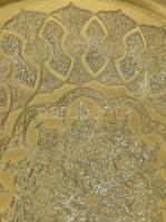 Közel-keleti réz tárgyak, (tálca d: 49 cm, kávédaráló, stb.) Kopottak