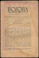 1912 Teozófia, a Magyar Teozófiai Társulat lapja I. év. 11. sz., 1912. nov. 1. Szerk.: dr. Rózsaffy ...