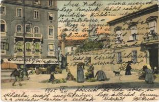 1905 Zadar, Zara; Piazza dellerbe / square, market vendors (Rb)