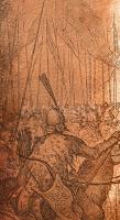 A magyarok bejövetele (Feszty-körkép) részletét ábrázoló réz nyomólemez, 22x14 cm / Copper engraving...