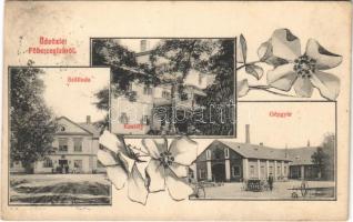 1909 Főherceglak, Főherczeglak, Knezevo (Baranyabán, Popovac, Ban, Béllye); Szálloda, kastély, gépgyár / hotel, castle, machine factory. Floral (fl)
