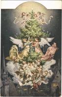Karácsony / Christmas / Die Christnacht. Künstlerkarte des Volkskunstbundes Serie 5/127. s: L. Richter