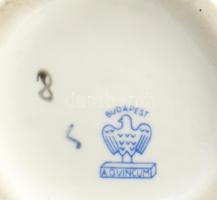 Aquincum Fertőd porcelán váza. Matricás, jelzett, minimális kopással. 16 cm