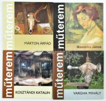 4 db erdélyi Műterem kötet: Vargha Mihály, Kosztándi Katalin, Maszelka János, Márton Árpád. Csíkszereda, 2000-2010, Pallas-Akadémia. Gazdag képanyaggal illusztrálva. Kiadói papírkötés/kartonált papírkötés, jó állapotban.