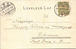 1904 Budapest V. Ferenciek bazára, Neusziedler étterem és sörcsarnok (fa)