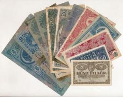 1904-1920. 12db (11xklf) Korona bankjegy T:I--IV