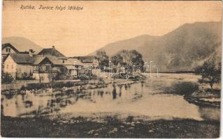 Ruttka, Vrútky; Turóc folyó látképe. Vasúti levelezőlapárusítás 21. 1918. / Turiec river