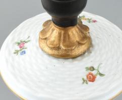Herendi virág mintás porcelán lámpa. Kézzel festett, jelzett, kis kopásokkal, régi burával 50 cm