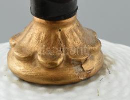 Herendi virág mintás porcelán lámpa. Kézzel festett, jelzett, kis kopásokkal, régi burával 50 cm