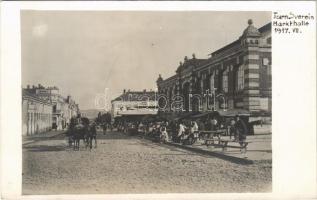 1917 Turnu Severin, Szörényvár; Markthalle / market hall. photo