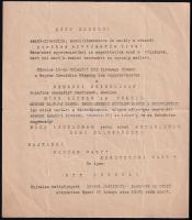 cca 1940 A Magyar Szociális Népmozgalom antiszemita tartalmú röplapja, amelyben a Mécs László (1895-1978) költőt ért orvtámadás elleni felszólalásként szervezett ünnepélyen való részvétere szólítanak fel