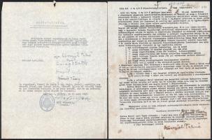 cca 1946-1949 A II. világháború során deportált zsidó személy hagyatéki iratai, 12 db