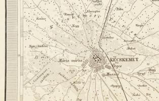 cca 1879 Umgebungen von Kecskemét und Csongrád / Kecskemét és Csongrád környékének térképe, 1 : 144....