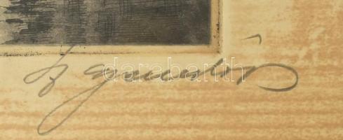 Sz. Gyenes Lajos (1890-1971): Venezia, Ca' d'oro. Rézkarc, papír, jelzett, foltos, üvegeze...