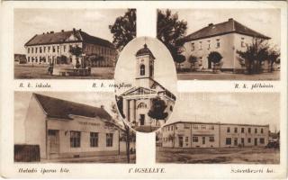 1944 Vágsellye, Schelle, Sala nad Váhom; Római katolikus templom, iskola és plébánia, Haladó iparos kör, Szövetkezeti ház / Catholic church, school and parish, industry club, cooperative shop (EK)