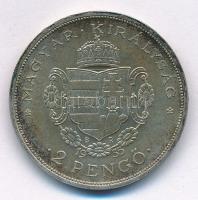 1935. 2P Ag "Rákóczi" T:2 patina Adamo P7.2