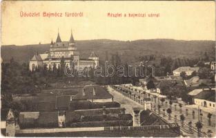 1911 Bajmóc, Bojnice; részlet a bajmóczi várral, Gróf Pálffy várkastély. W.L. (?) 568. Gubits B. kiadása / Bojnicky hrad / castle (EK)