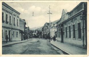 1927 Trencsénteplic-fürdő, Kúpele Trencianske Teplice; Hlavna ulica / Fő utca, étterem, vendéglő / main street, restaurant (szakadás / tear)