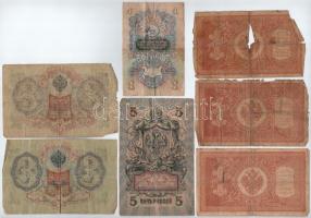 Orosz Birodalom 6db-os bankjegytétel + Szovjetunió 1947. 1R T:III-IV
Russian Empire 6pcs banknote l...