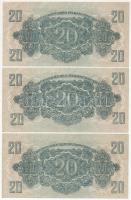 1944. 20P "A Vöröshadsereg Parancsnoksága" (3x) sorszámkövetők "AC 823049 - AC 823051...