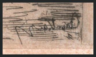 Munkácsy Mihály (1844-1900): Konyhában. Munkácsy egyetlen rézkarca, papír, jelzett a karcon, foltos,...