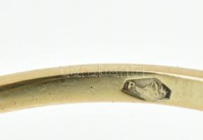 Ónix köves arany gyűrű brillekkel. 14k arany, jelzett 2,05g, m:52