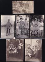 cca 1914-1918 9 db I. világháborús német katonai fotó, nagyrészt feliratozottak, 11x6,5 cm körüli méretben