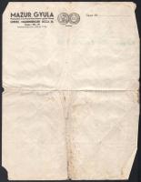 1902-1939 4 db régi fejléces számla, közte egy kitöltetlen, változó állapotban