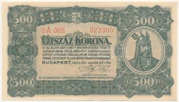 1923. 500K nyomdahely jelölés nélkül T:II  Hungary 1923. 500 Korona without printers mark C:XF Adamo K34
