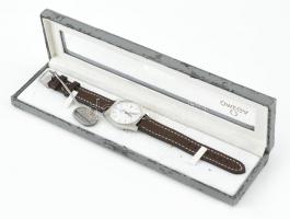 Omega Genéve automata férfi karóra. Újszerű állapotban, szervizpapírral, eredeti, kopott dobozában, ...