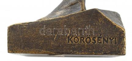 Körösényi Tamás (1953 - 2010): Lány galambbal, bronzírozott epoxi. m 38 cm