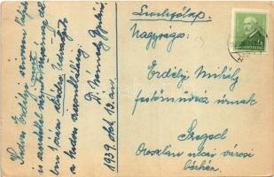 1939 Dr. Némedy Gyula ügyvéd reklámlapja. Szeged, Kálvin tér 2./I./5. fametszet / Hungarian lawyer&#...