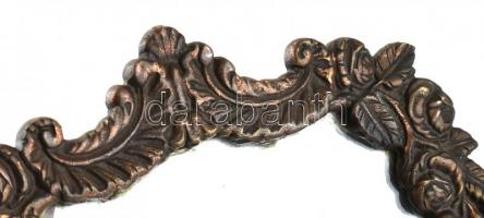 Asztali pipere tükör, bronz, kopott, m: 41 cm