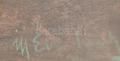 Olvashatatlan jelzéssel (Eva Seday?): Csendélet. Pasztell, papír, jelzett. Dekoratív, kopott üvegeze...