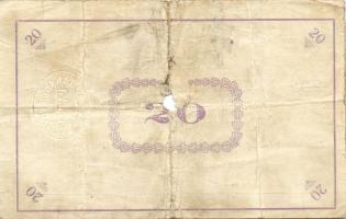 Pápa 1919. "Pápai csekk" 10K (2x), 20K (2x) lyukasztással érvénytelenítve T:III,III-/IV