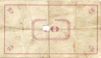 Pápa 1919. "Pápai csekk" 10K (2x), 20K (2x) lyukasztással érvénytelenítve T:III-,III-/IV